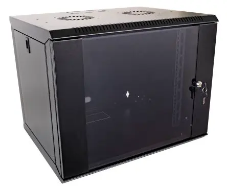 Produktfoto 1 von Multimedia Connect Link Galvanisierter Stahl Wandanschlusskasten Gehäuse: Schwarz Transparente Tür, HxBxT 482.6 mm, 565