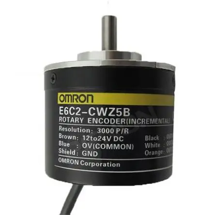 Produktfoto 1 von Omron E6C2-C Inkrementalgeber Inkremental 500 Impulse/Umdrehung/U, 24V, 6000 U/min, PNP, offener Kollektor mit Ø 6 mm