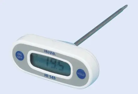 Produktfoto 1 von Hanna Instruments Digitales Thermometer, HI 145, Tragbar, 1 bis 220 °C ±0.3°C max, Messelement Typ Edelstahl,