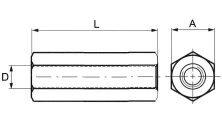 Produktfoto 1 von S.A Bourqui Jean Messing vernickelt Sechskant Abstandhalter x 5 mm Außen-ø , Länge 20 mm