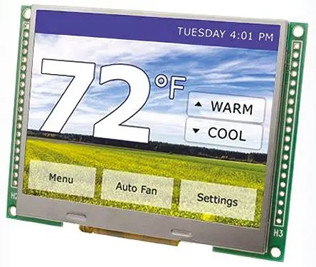 Produktfoto 1 von Displaytech Farb-LCD 4.3 Zoll SPI, 18 Bit, 8-Bit, 16 Bit, 9 Bit Touchscreen Ohmsch, 480 x 272 Pixel, 95 x 54 mm LED
