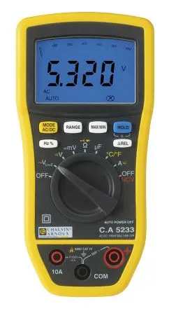 Produktfoto 1 von Chauvin Arnoux CA 5233 Tragbar Digital Multimeter Echteffektivwert, CAT III, CAT IV, ISO-kalibriert