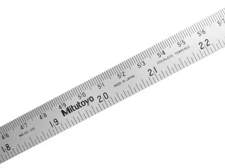 Produktfoto 1 von Mitutoyo Stahl Lineal Grad, Zoll, Metrisch, Minute Flexibel 1000.00 mm x 15.9mm, ISO-kalibriert