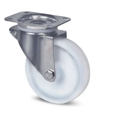 Produktfoto 1 von Tente Drehbar Rolle, Rad ø 100 mm, 200 kg, Ges H. 128 mm, Rad B. 36 mm, Polyamid