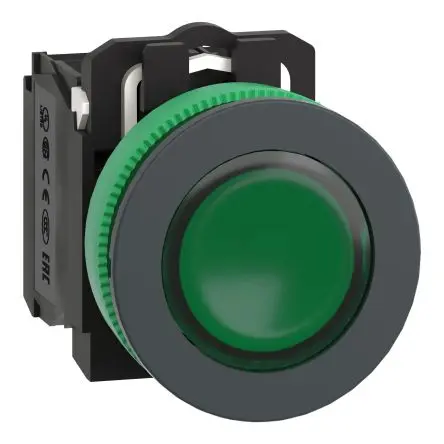 Produktfoto 1 von Schneider Electric XB5 Druckschalter Grün Beleuchtet Federrückstellung Panel Ø 30 mm, 1-poliger Umschalter / 10A 240 V