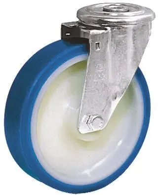 Produktfoto 1 von LAG Drehbar Rolle, Rad ø 100 mm, 200 kg, Ges H. 129 mm, Rad B. 40 mm