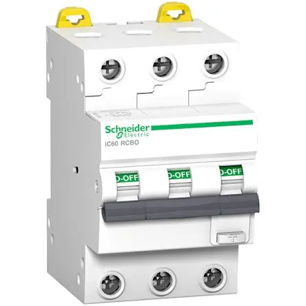 Produktfoto 1 von Schneider Electric FI/LS-Schalter (RCBO) 25A, 3-polig Typ C, Empfindlichkeit 30 mA