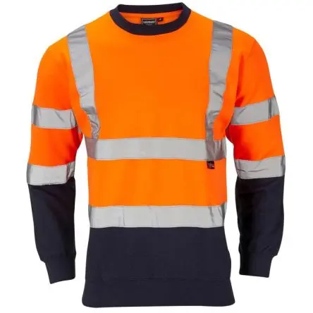 Produktfoto 1 von Supertouch Unisex Sweatshirt, 100 % Polyester Marine, Orange, Größe M
