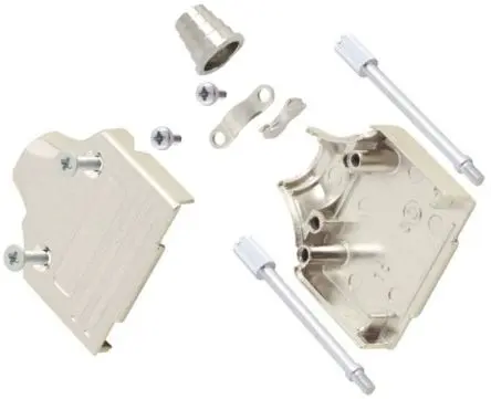 Produktfoto 1 von MH Connectors MHEE D-Sub-Gehäuse Gerade, 25-polig, D: D-Sub-Gehäuse Zugentlastung, Silber, Größe B, aus Zink