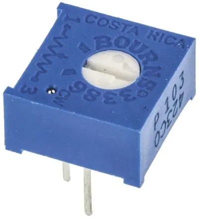 Bourns 3386 1-Gang Durchsteckmontage Trimm-Potentiometer, Einstellung von oben, 10 kΩ, 10 %, 0.5 W, Stift, L. 9.53 mm