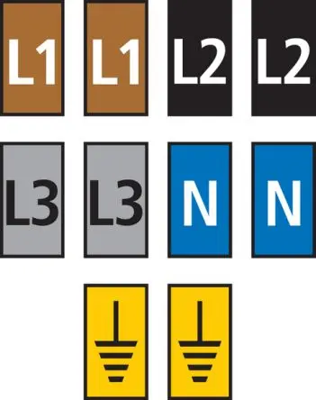 Produktfoto 1 von HellermannTyton WIC1 Kabelmarkierung Schnappbefestigung, Beschriftung: N, L1, L2, L3, Erde, Ø 2 mm - 2.8 mm, 3 mm x 5mm