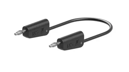 Produktfoto 1 von Staubli Messleitung 19A Stecker / Stecker, Schwarz Polyvinylchlorid-isoliert 25 cm, 30V, 60 V