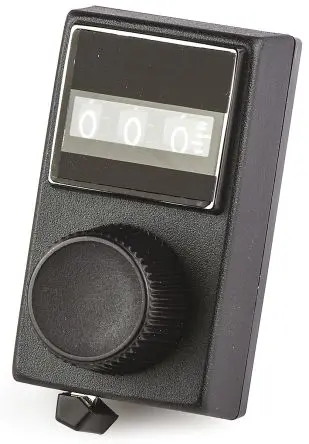 Vishay Schwarz Potentiometer-Knopf, Zeiger Weiß Ø 17.7 mm x 11.9 mm, Rund Schaft 6.35 mm
