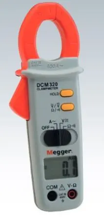 Produktfoto 1 von Megger DCM320 Stromzange AC Strommesszange 400 A CAT III 600 V ac, 600 V dc, 20 MΩ, ISO-kalibriert