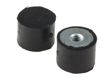 Produktfoto 1 von FIBET Naturgummi, Stahl zinkplattiert Rund Gummipuffer, Innengewinde-Puffer Bohrung 6 mm M6 39.9 kg, Ø 20 mm x 15 mm