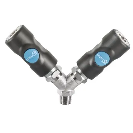 Produktfoto 1 von PREVOST Y-förmige Sicherheitsschnellkupplung, Verbundwerkstoff 1/4 in Stecker, BSP