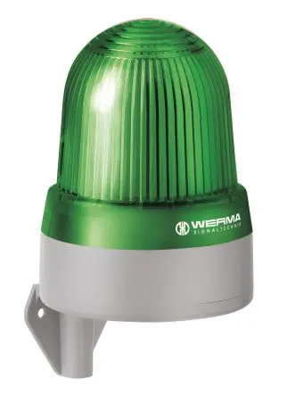 Produktfoto 1 von Werma 433 LED, Dauerbetrieb-Licht Beacon-Sounder-Kombination 24V Grün IP65 Wand / 92 dB 114 dB @ 1m