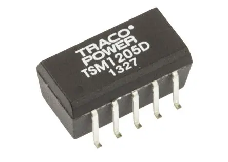 Produktfoto 1 von TRACOPOWER TSM DC/DC Konverter, 5V dc OUT 100 mA Oberfläche 13.2V dc 1 kV dc 1 W -40 °C 85 °C