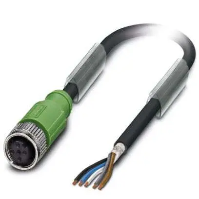 Produktfoto 1 von Phoenix Contact 0-PUR/M12FS SH, SAC-5P-20, 5-polig Sensor-Betätigungselementkabel, M12, Gerade Stecker / M12, Gerade