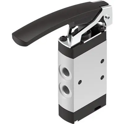 Produktfoto 1 von Festo, Manuell VHEF Pneumatik-Steuerventil, manuell G 1/8, Eloxierte Aluminium-Knetlegierung 4500001