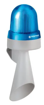 Produktfoto 1 von Werma 435 LED, Dauerbetrieb-Licht Alarm-Leuchtmelder 230V Blau IP65 Wand / 92 dB 98 dB @ 1m