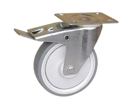Produktfoto 1 von Guitel Hervieu Gebremst, schwenkbar Rolle, Rad ø 100 mm, 150 kg, Ges H. 100 mm, Rad B. 34 mm, Thermoplast-Gummi