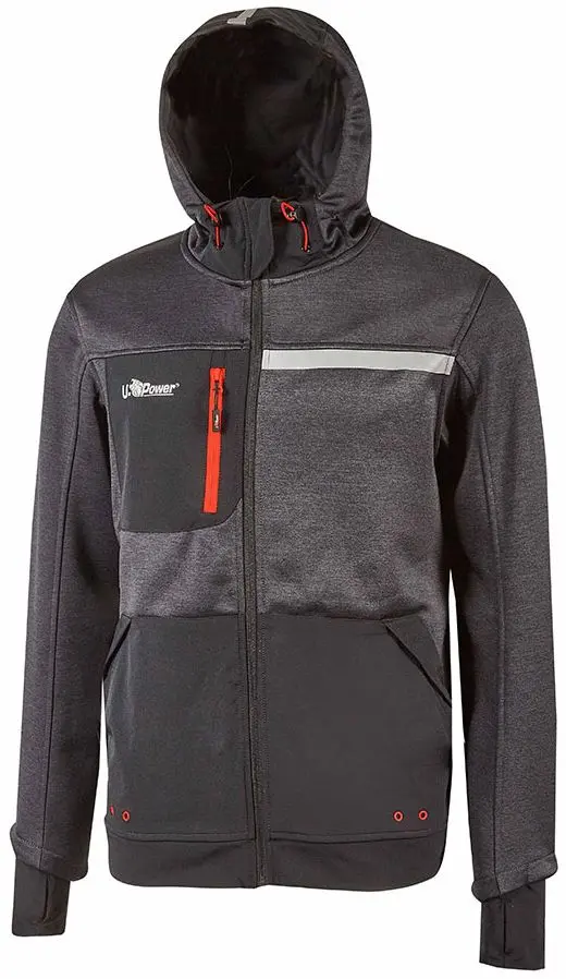 Produktfoto 1 von UPower Galaxy Unisex Sweatshirt, 100 % Polyester Grau Reißverschluss, Größe 2XL