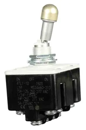 Produktfoto 1 von Honeywell Buchse Kippschalter 4-poliger Schließer, Ein-Aus-Ein, 28 V dc, 125 V ac, 20A, Schraube