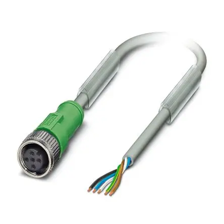 Produktfoto 1 von Phoenix Contact SAC-5P, 5-polig Sensor-Betätigungselementkabel, Gerade Buchse 5 / Nicht abgeschlossen, Länge 5 m