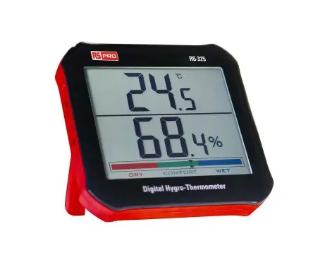 Produktfoto 1 von RS PRO RS-325A Hygrometer 60 °C, Typ Digitalhygrometer ±4 %RH, absolut 60 °C / 99 %RH, ISO-kalibriert