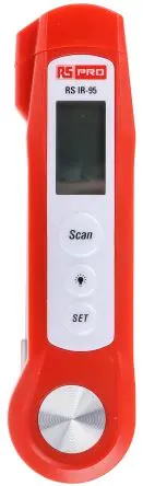 Produktfoto 1 von RS PRO RSIR-95 Infrarot Thermometer, -20 °C 4:1, bis 280 °C, ±1 %, F, °C