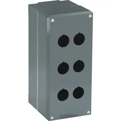 Produktfoto 1 von ABB Modular Metal Drucktastengehäuse, 6, Grau, Aluminium, IP66