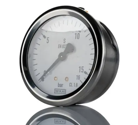 WIKA MNPT 213.53.0XX Manometer 63 mm 0 bar → 4 bar Edelstahl Gehäuse G 1/4