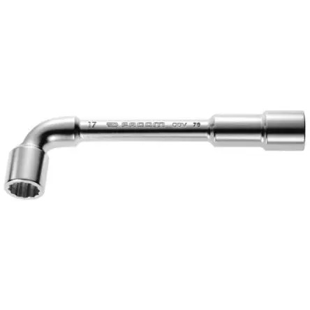 Produktfoto 1 von Facom Pfeifenkopfschlüssel Winkel Box, Poliertes Chrom Griff, / Länge 370mm