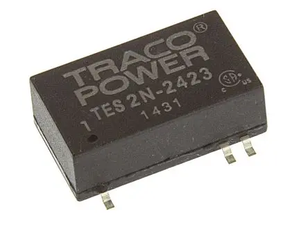 Produktfoto 1 von TRACOPOWER TES 2N DC/DC Konverter, 15V dc OUT 65 mA Oberfläche 36V dc 1.5 kV dc 2 W -40 °C 85 °C