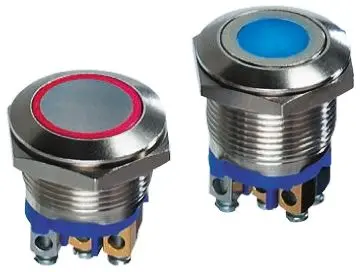 Produktfoto 1 von APEM AV Druckschalter Grün Beleuchtet Tastend Ø 19.2 mm, SPST / 50mA 250 V ac, IP65