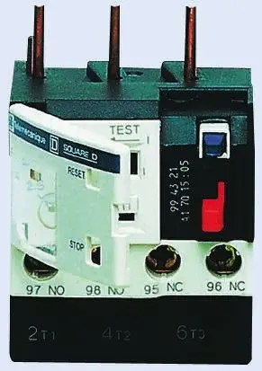 Produktfoto 1 von Schneider Electric TeSyS LR Thermisches Überlastrelais, / 13A, 9 A 5.5 kW 1 Schließer/1 Öffner / 13A 3P, 70 mm x 55mm