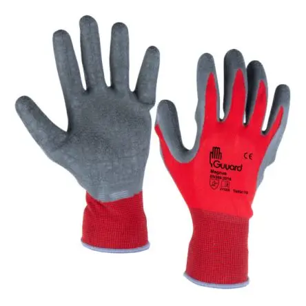 Produktfoto 1 von GUYARD MAGNUS Arbeitshandschuhe  Größe 9 Nylon Rot Latex 10