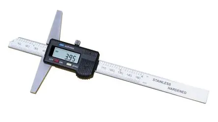 Produktfoto 1 von RS PRO Tiefenmessgerät Beide aus Edelstahl, 200 mm / ±0.001 mm 56 g, 0.01 mm