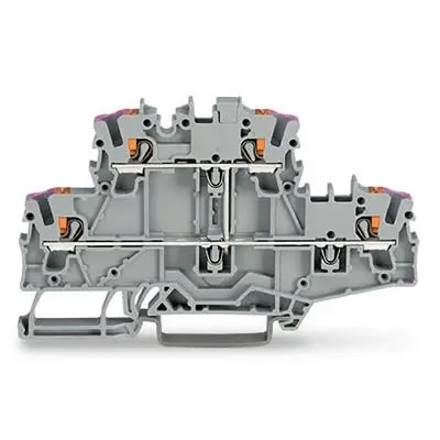 Produktfoto 1 von WAGO TOPJOB S Doppelstock Reihenklemmen 2 Grau, 2.5mm², 600V Einsteck-Anschluss IECEx/ATEX/CSA