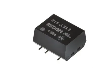Produktfoto 1 von Recom R1S DC/DC Konverter, 5V OUT 200 mA Oberfläche 3.3V dc 1 kV dc 1 W -40 °C 100 °C