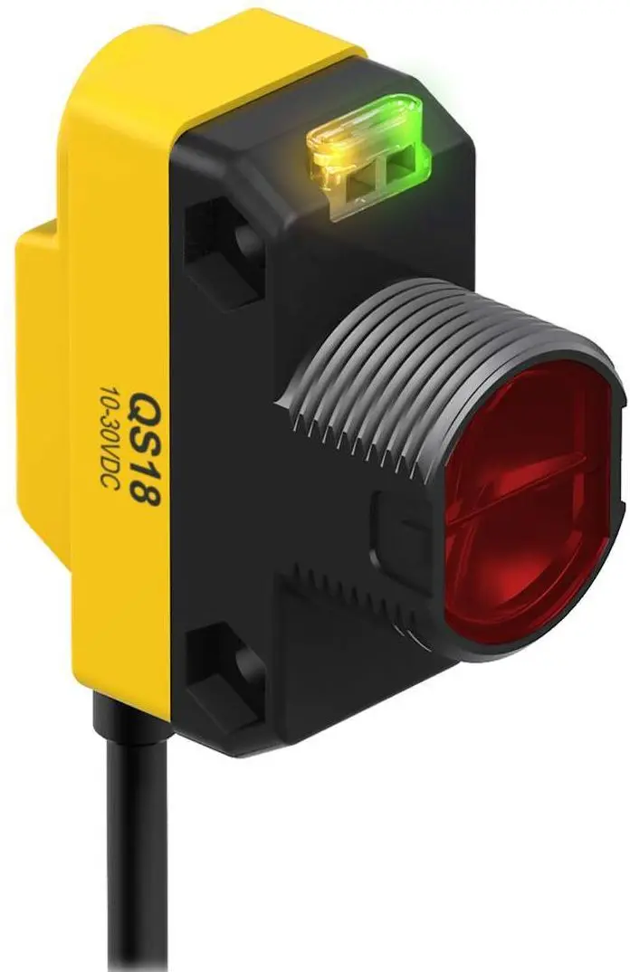 Banner Rechteckig Optischer Sensor, Annäherung, Bereich 150 mm, PNP Ausgang, Zopf QD, Hell-/dunkelschaltend