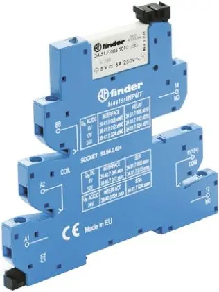 Produktfoto 1 von Finder 39 Interface Relais 24V ac/dc, 1-poliger Umschalter DIN-Hutschiene 11mA