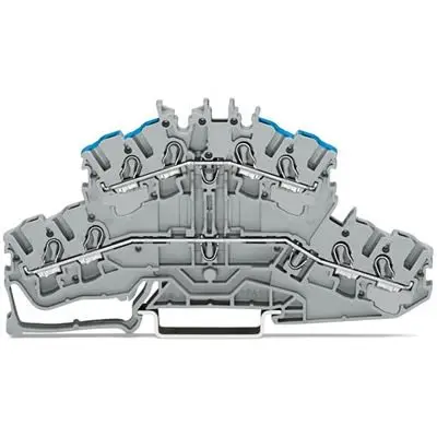 Produktfoto 1 von WAGO TOPJOB S Doppelstock Reihenklemmen 2 Grau, 2.5mm², 600V Einsteck-Anschluss IECEx/ATEX/CSA