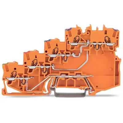 Produktfoto 1 von WAGO TOPJOB S Anschlussklemmenblock DIN-Schiene 4 Orange, 1mm², 300V Zugfederklemme