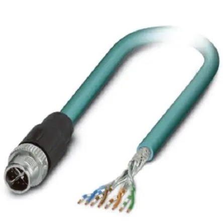 Produktfoto 1 von Phoenix Contact NBC Cat6a Ethernet-Kabel, 2 m, Blau 8 Abgeschirmt Geschirmt, Aussen ø 6.4 mm Außen-ø , Polyurethan