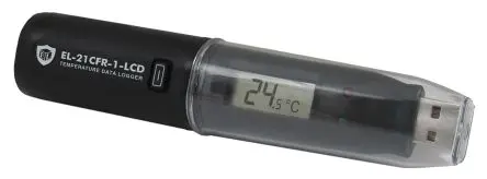 Produktfoto 1 von Lascar EL-21CFR-1-LCD Temperatur Temperatur Datenprotokolliergerät, USB, -35 °C → 80 °C, ISO-kalibriert