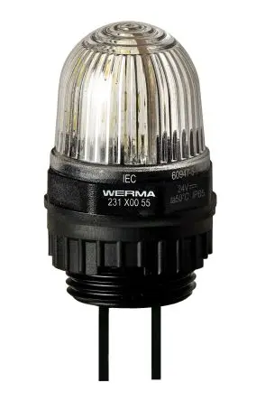 Produktfoto 1 von Werma 231 LED Dauerbetrieb Signalleuchte 12V Klar Eingebaut, Ø 29 mm x 152 mm IP65