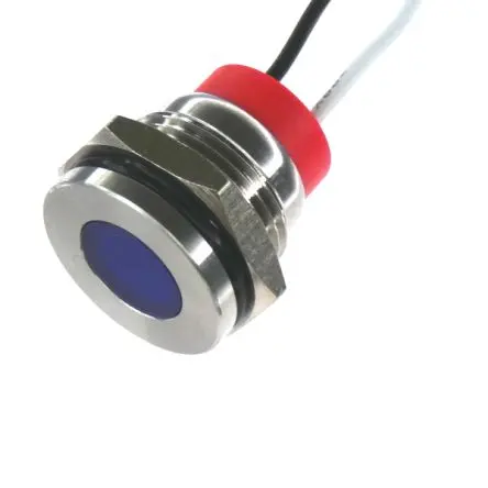 CML PL14SL Edelstahl-Panel-Leuchte Rot Panel-LED, Draht 12V 14 mm, IP67