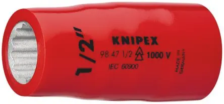 Produktfoto 1 von Knipex 1/2 in 6-Kant Buchse SW 55 mm Sechskant VDE 1000V zugelassen x 61mm